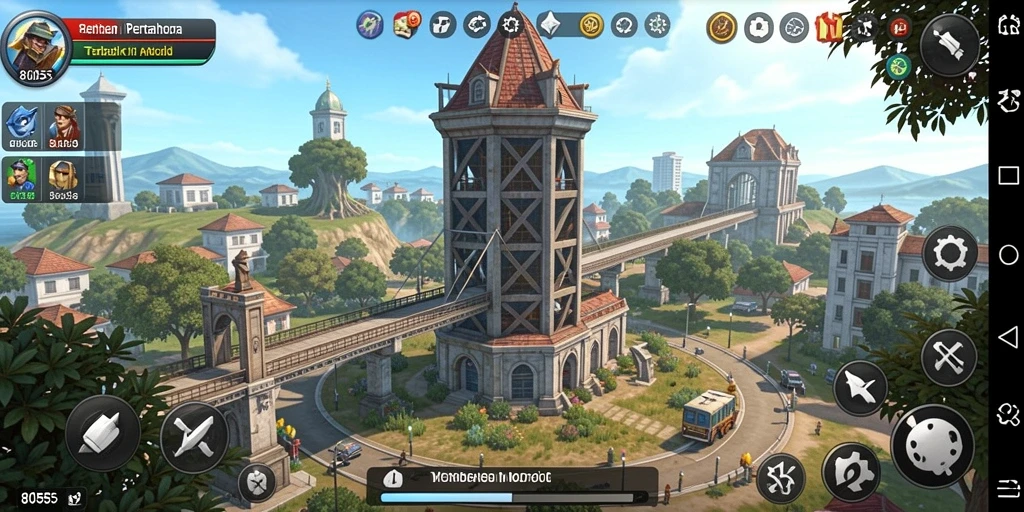 Screenshot menampilkan aksi menegangkan dalam permainan Tower Defense.