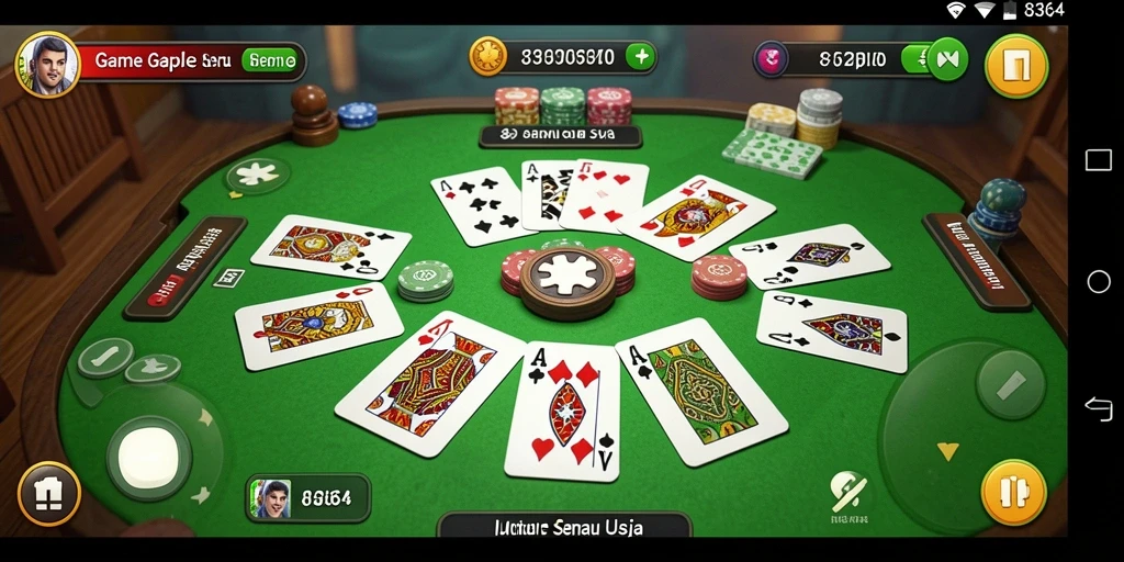 Gameplay seru Gaple di 8364 dengan teman-teman.