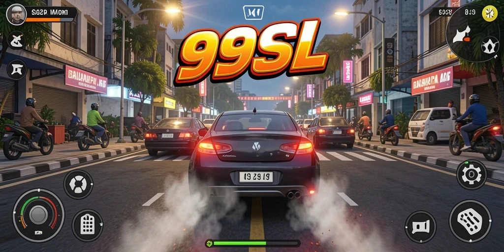Screenshot menunjukkan gameplay balapan yang intens dan mendebarkan.