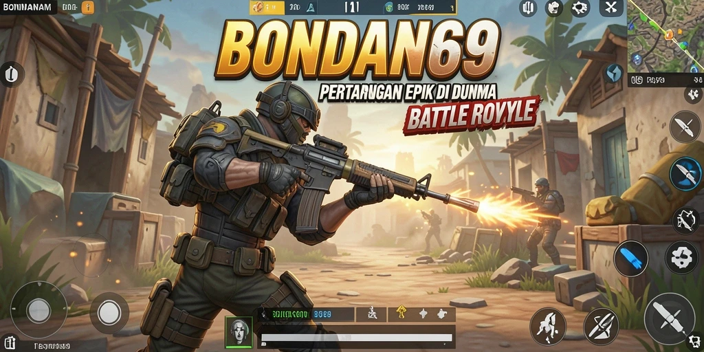 Tampilan gameplay BONDAN69 di medan perang Battle Royale.