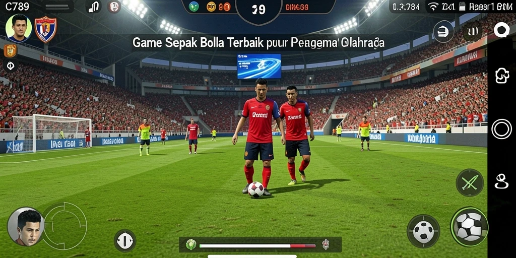 Tampilan gameplay C789 menampilkan aksi sepenuh lapangan dengan grafik yang memukau.