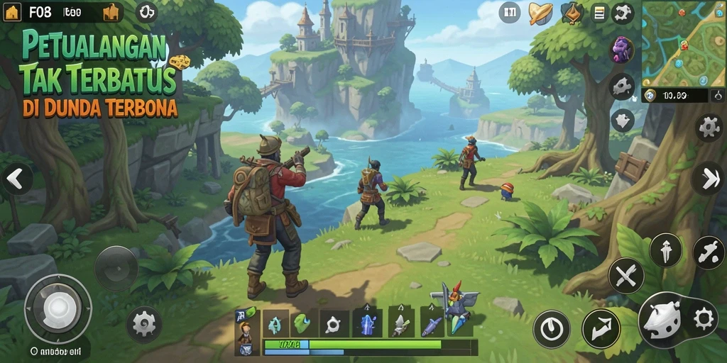 Screenshot gameplay F08 menampilkan petualangan seru dalam dunia terbuka.
