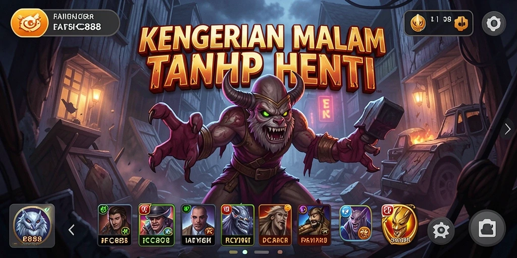 Tampilan gameplay FC888 yang mencekam dan menegangkan di malam hari.
