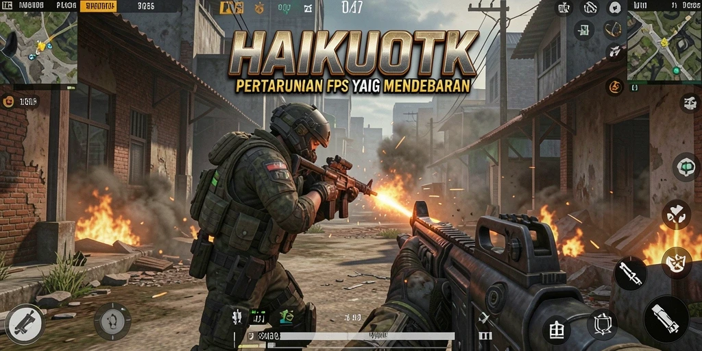 Gameplay HAIKUOTK menampilkan aksi tembak-menembak yang seru.