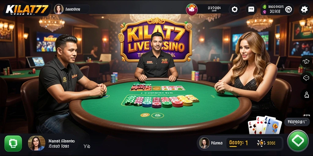 Tampilan gameplay Live Casino yang menegangkan di KILAT77.