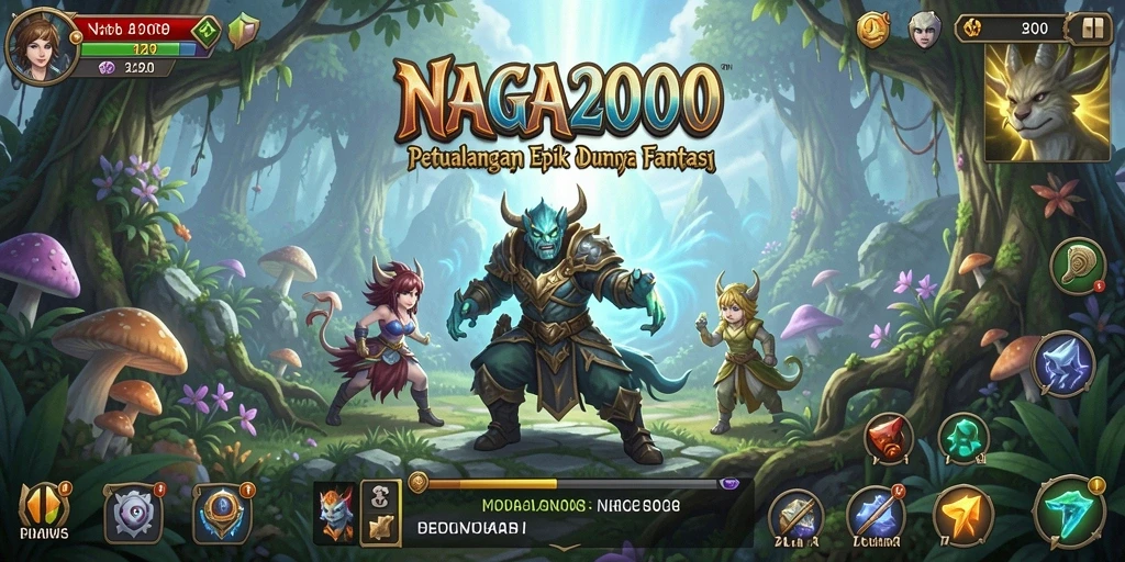 Screenshot NAGA2000 menampilkan karakter utama berpetualang di hutan yang rimbun.