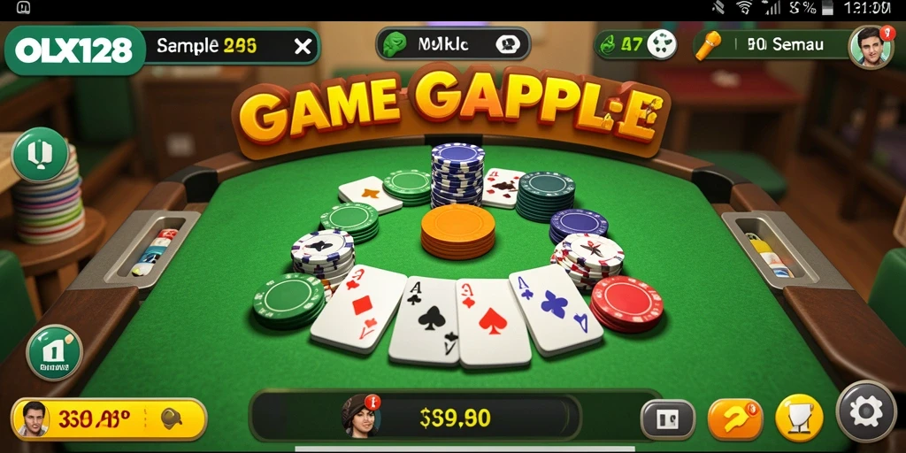 Tampilan gameplay seru saat bermain Gaple di OLX128.
