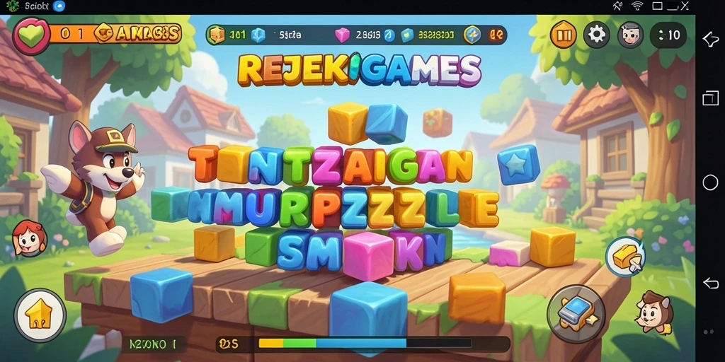 Tampilan menarik dari gameplay puzzle di REJEKIGAMES.