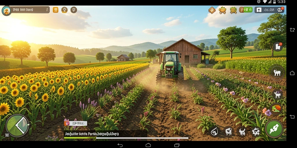 Gameplay RP6789 yang menarik dengan pemandangan ladang hijau yang luas.