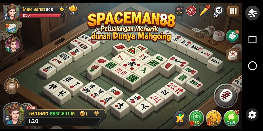 Tampilan menarik dari gameplay Mahjong SPACEMAN88 yang penuh warna.