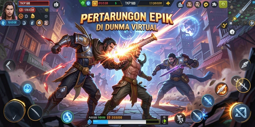 Screenshot utama TKP188 menampilkan aksi pertarungan mendebarkan antara karakter.