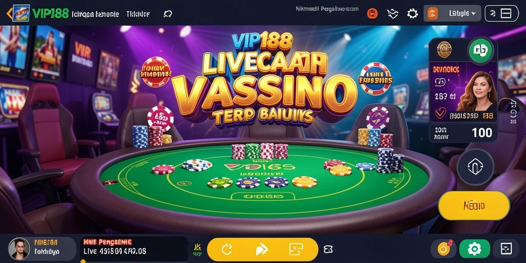 Screenshot utama VIP188 menampilkan dealer profesional dan gameplay Live Casino yang menarik.